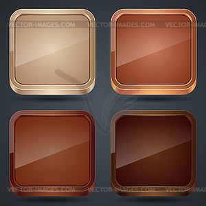 Wooden button templates - vector image