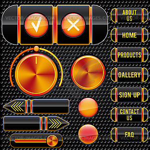 Metallic web elements - vector image