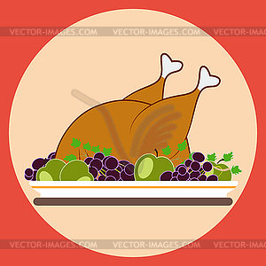 Grilled chicken - vector EPS clipart