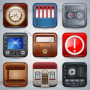 Realistic icons collection - vector EPS clipart