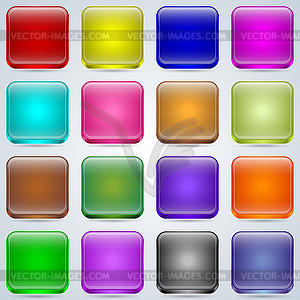 Colorful glass buttons - vector image