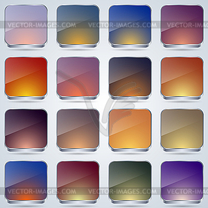 Colorful glass buttons - vector image
