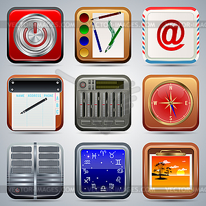 Realistic application icons - vector image