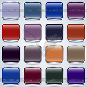 Glass buttons collection - vector image