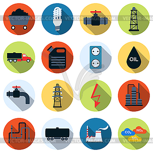 Energy vector icons - color vector clipart