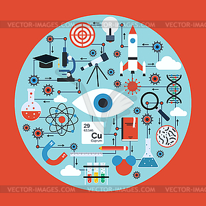 Science research and analysis vector concept - vector clipart