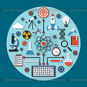 Science research vector concept - stock vector clipart