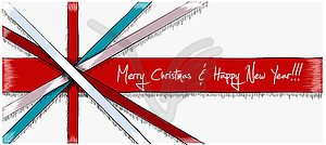 Greeting Christmas Card drawn in sketch style - vector image