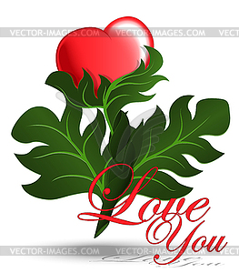 Flower - Heart Card - royalty-free vector clipart