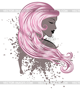 Woman with Long Hair - vector image