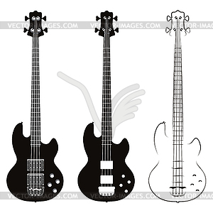 Electric Guitar Silhouette - vector clipart