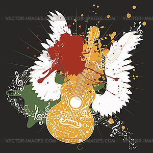 Music Poster with Guitar - royalty-free vector image