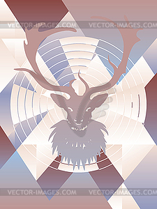 Polygonal Background with Deer - vector image