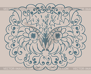 Ornamental Owl Head - vector image