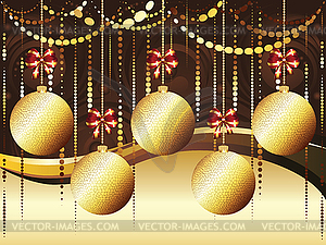 Decorative Gold Xmas Balls - vector EPS clipart