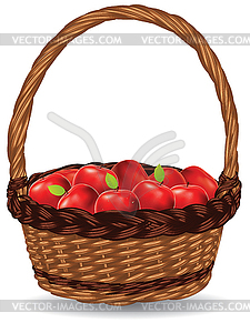 Корзина красных яблок - иллюстрация в векторе