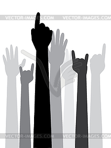 Cartoon Hands with Gestures - vector EPS clipart