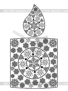 Candle Made of Snowflakes - vector clip art