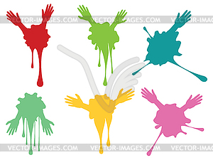 Cartoon Hands with Gestures - vector image