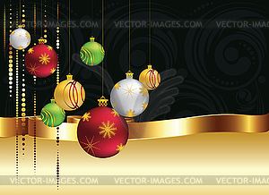 Decorative Christmas Ornaments - color vector clipart