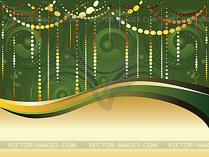 Swirls and Gold Ribbon - vector clip art