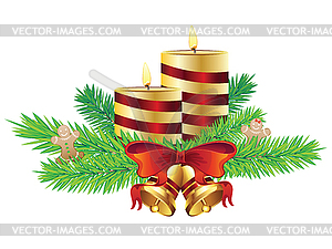 Decorative Christmas Candle - vector clipart