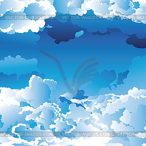 Blue Sky with Clouds - vector clip art