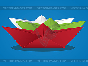 Cartoon Paper Boat - vector image
