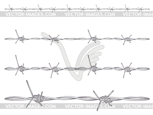 Barbed Wire - white & black vector clipart