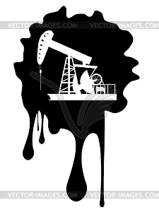 Grunge Oil Pump - vector image