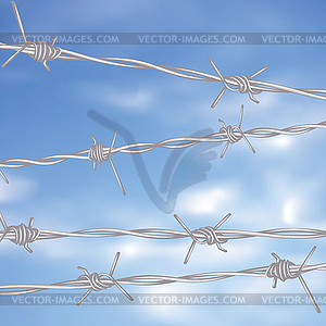 Barbed Wire Against Sky - royalty-free vector clipart