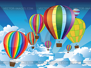 Air Balloons in Sky - vector clip art