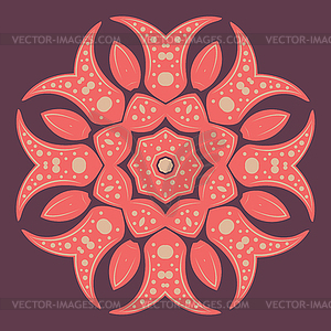 Round Floral Ornament - stock vector clipart