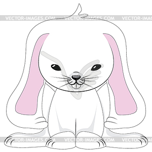 Cute White Rabbit - vector clip art