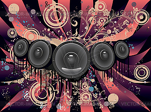 Grunge Loud Speaker - color vector clipart