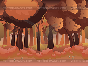 Cartoon Autumn Forest - vector image