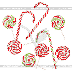 Candy Canes Set - vector image