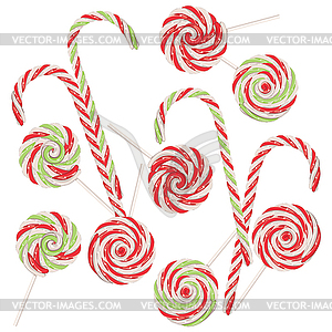 Candy Canes Set - vector clipart