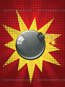 Cartoon Black Bomb - vector clip art