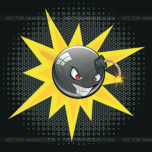 Evil Round Bomb - vector image