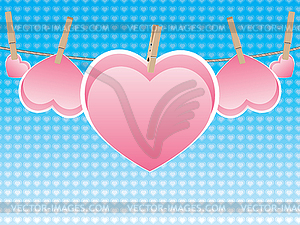 Heart on Rope - vector clip art