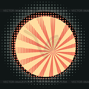 Orange Rays with Halftone - vector image