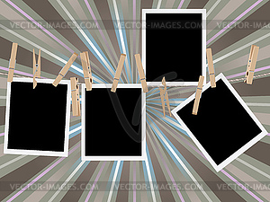 Photo Frames on Rope - vector EPS clipart