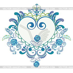 Colorful Floral Heart - vector image