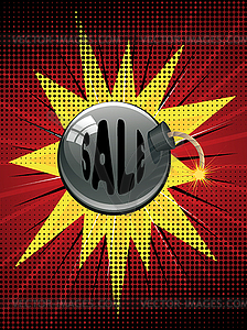 Sale on Bomb - vector image