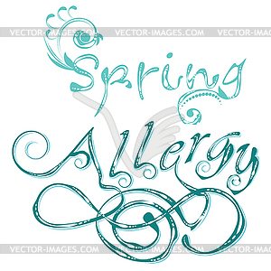 Decorative Word Allergy - vector clip art