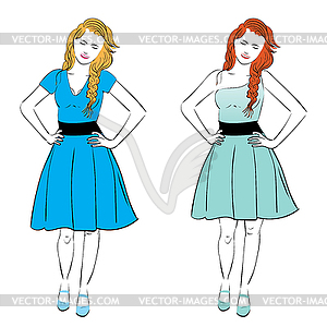 Dress for Pear Body Type - vector clip art