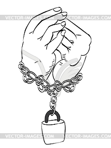 Hands in Chains - vector clipart