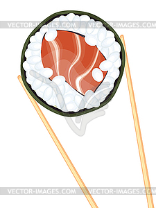 Палочки для еды Холдинг суши - клипарт в векторном виде