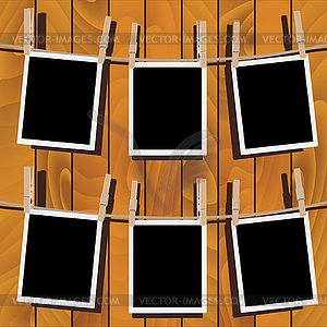 Photo Frames on Rope - vector image